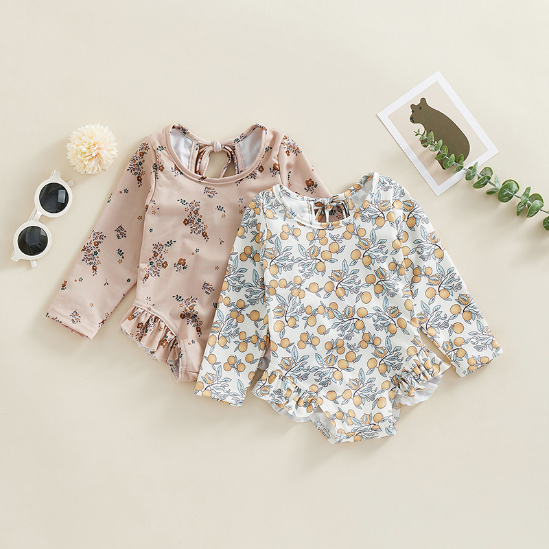 Baby Swimwear Uv - Kids Girl Summer Swimsuits Floral Print