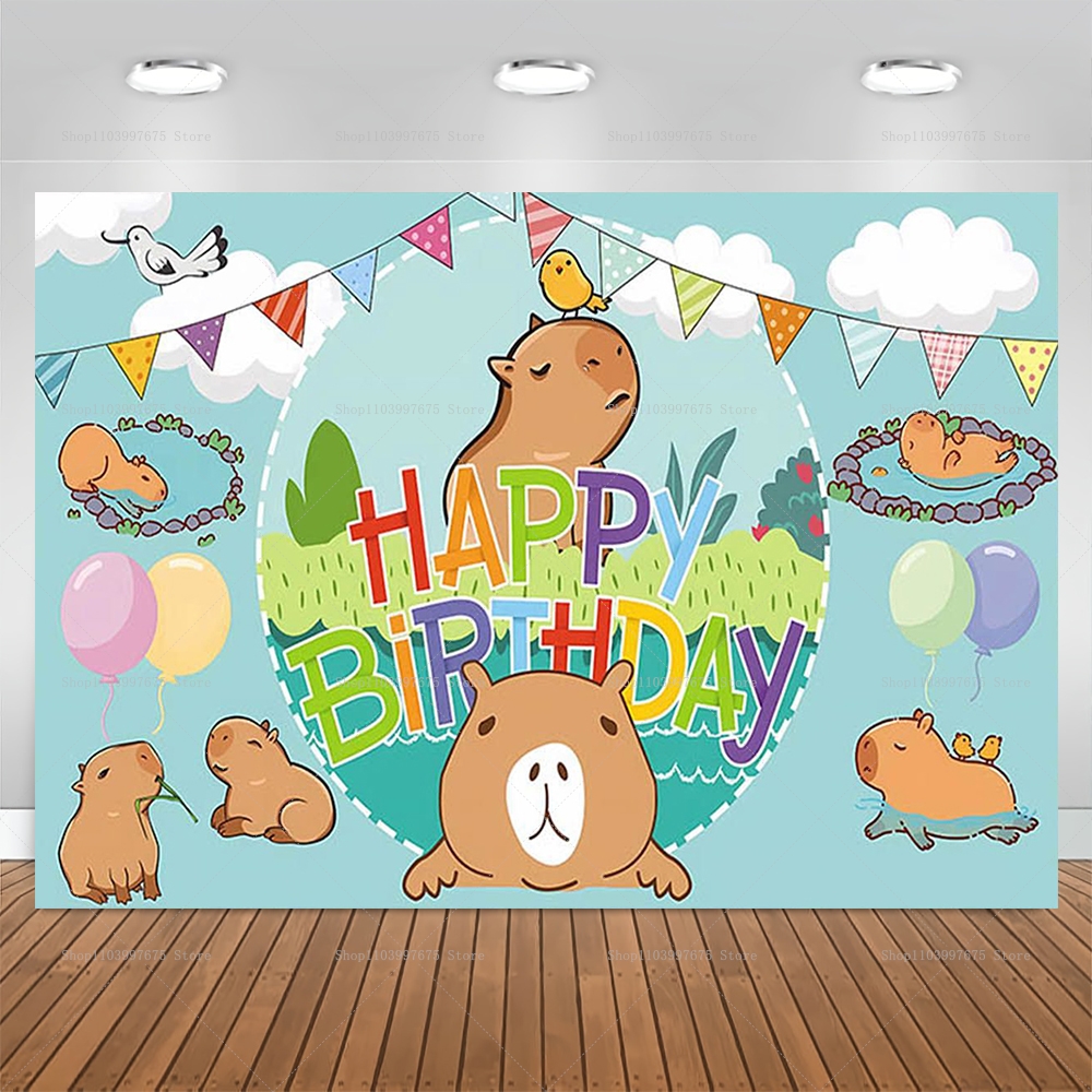Baby Clothing Event - Cute Capybara Theme Backdrop Children's Birthday