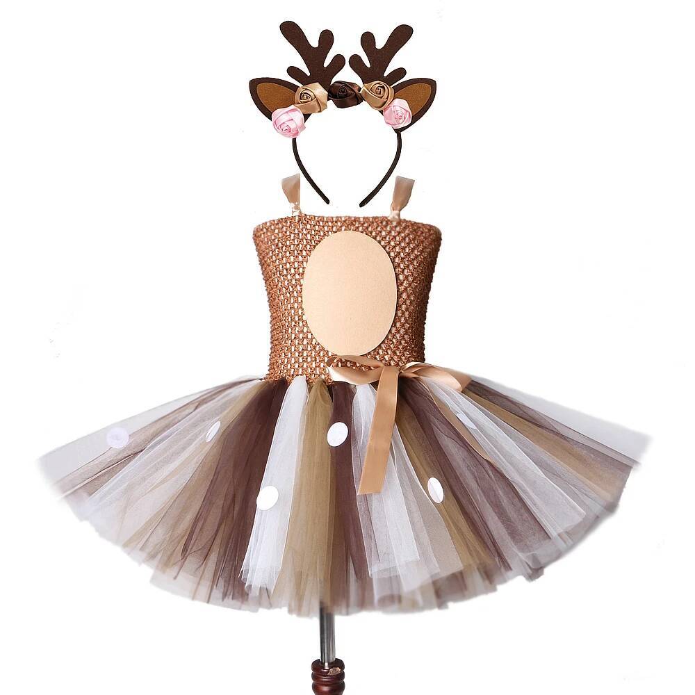 Baby Xmas Clothing - Deer Tutu Dress Girl Christmas Dresses