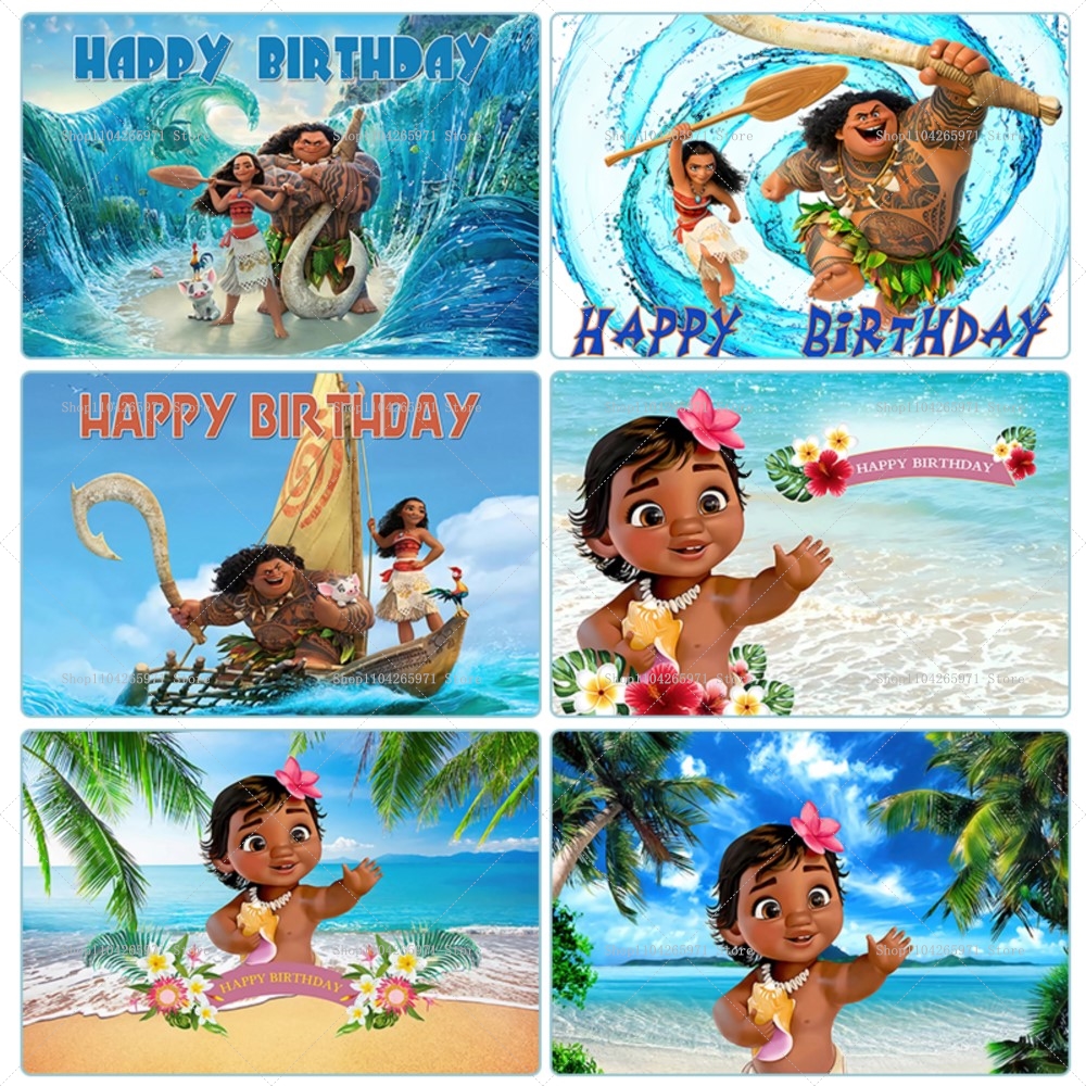 Baby Clothing Event - Baby Moana Theme Summer Birthday Backdrop