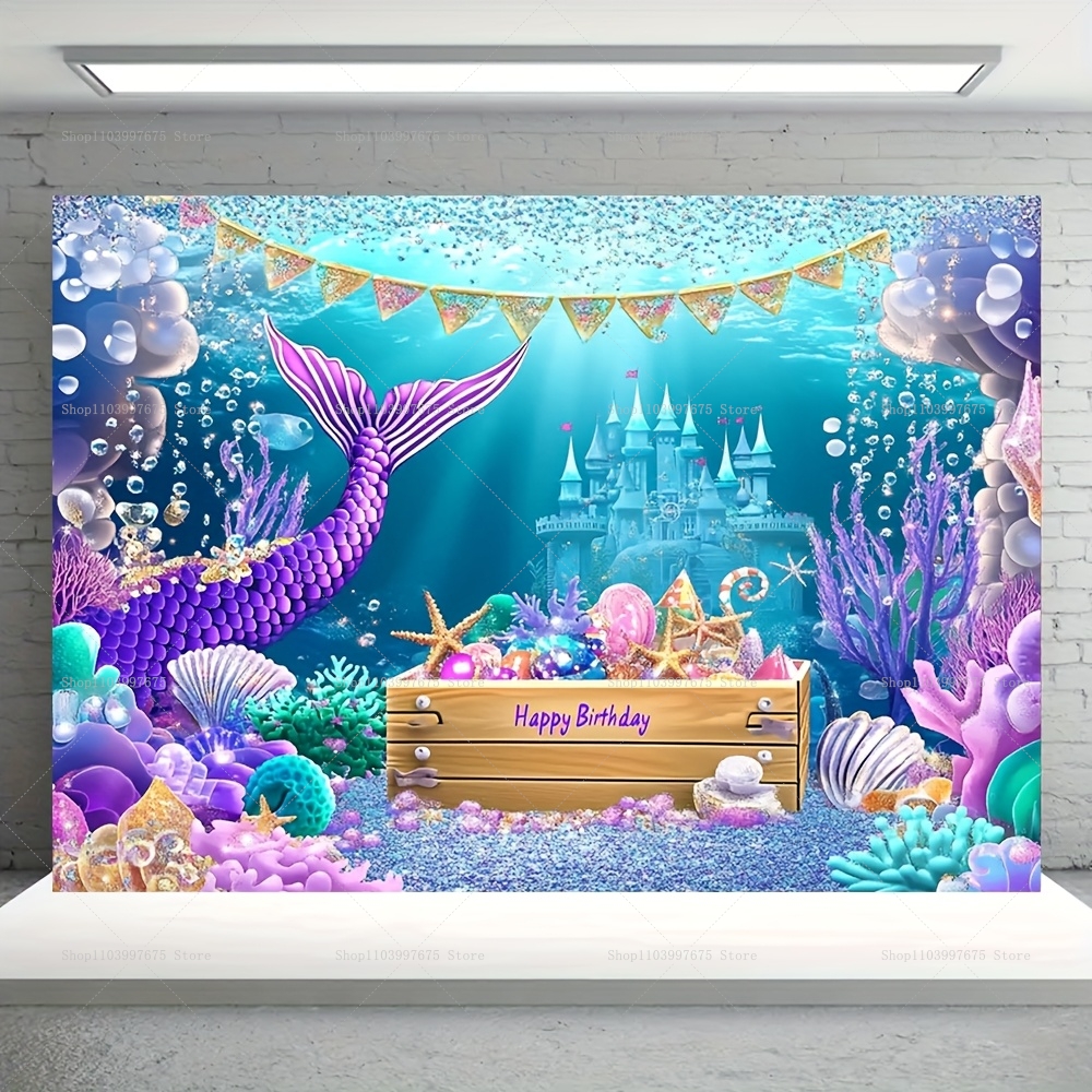 Mermaid Party Backdrops Childr – Baby Clothing Event Bewertung und Preis