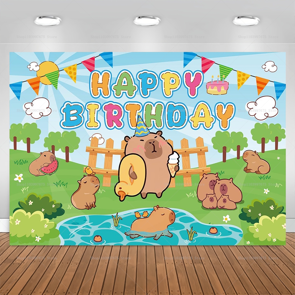 Cute Capybara Theme Backdrop C – Baby Clothing Event Bewertung und Preis