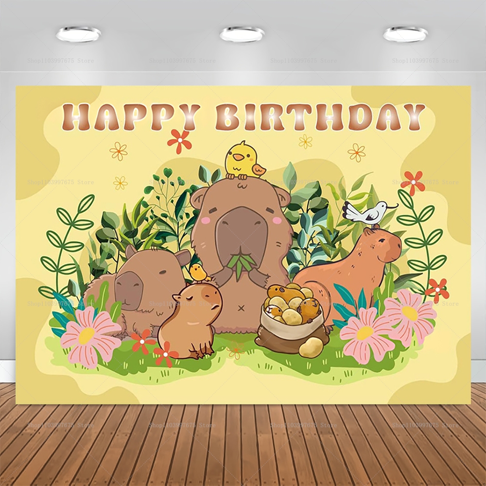 Cute Capybara Theme Backdrop C – Baby Clothing Event Bewertung und Preis