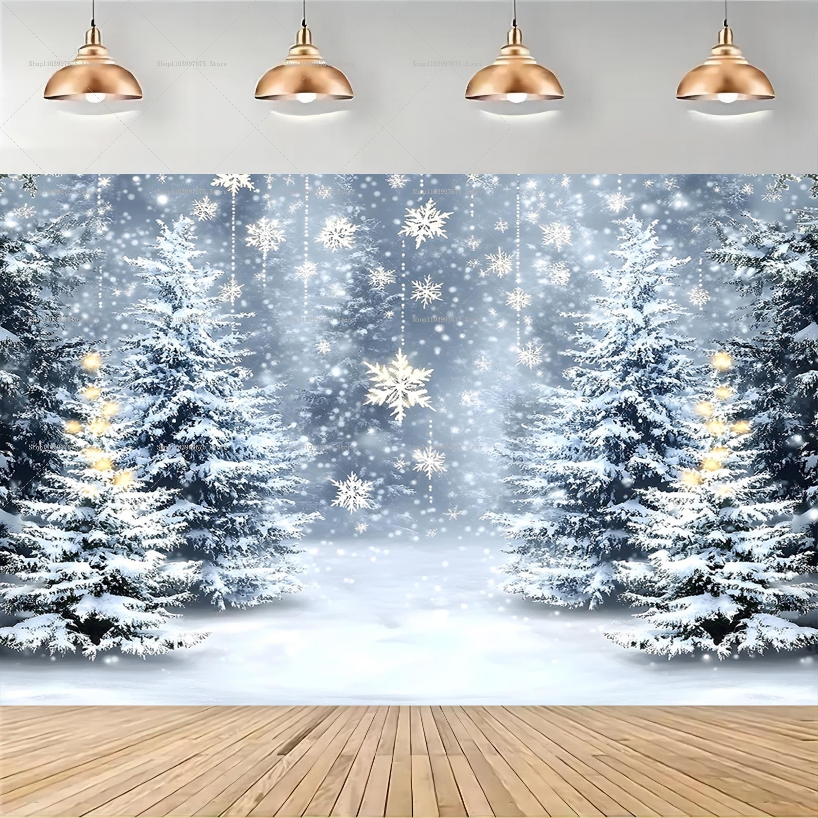 Snowy Forest Christmas Backdro – Baby Clothing Event Bewertung und Preis