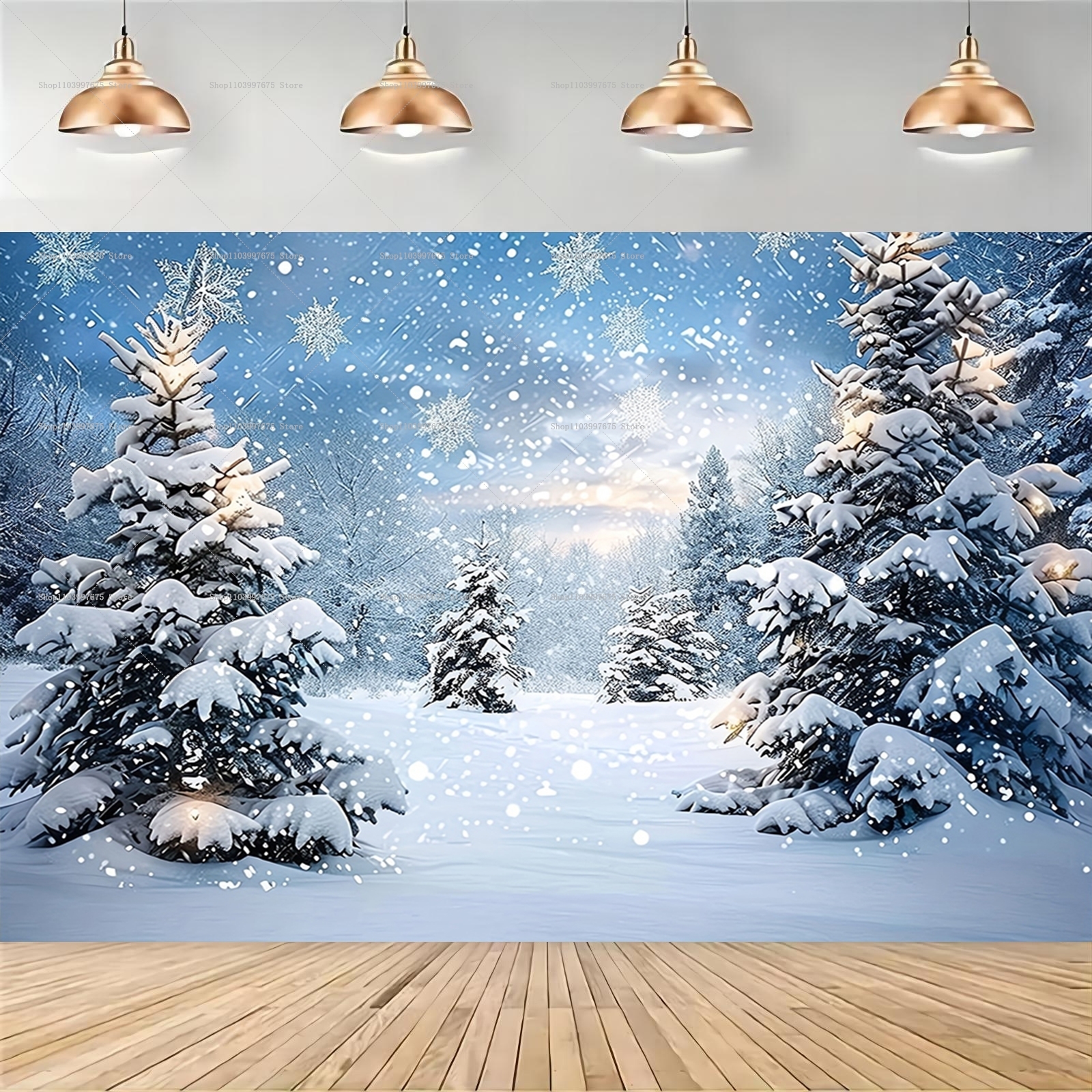 Snowy Forest Christmas Backdro – Baby Clothing Event Bewertung und Preis