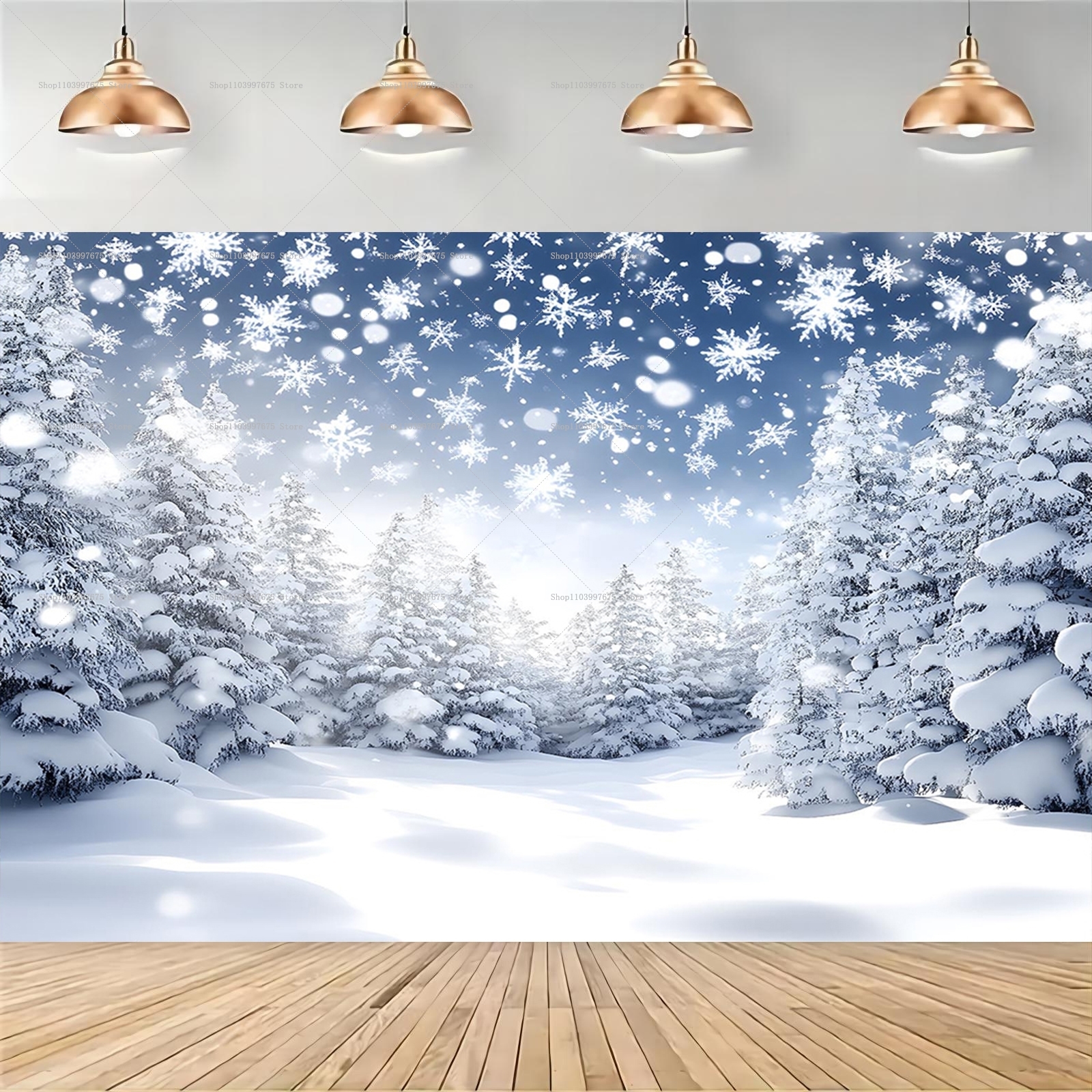 Snowy Forest Christmas Backdro – Baby Clothing Event Bewertung und Preis