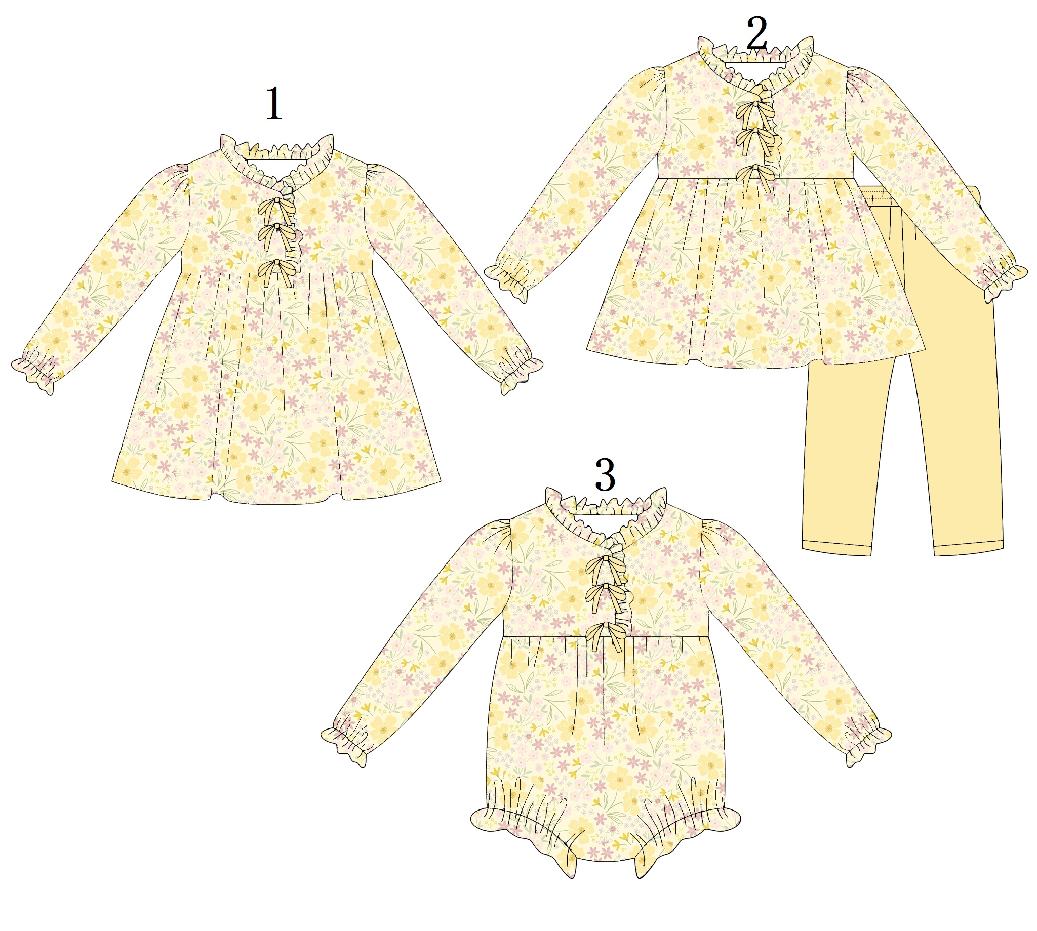 High Quality Yellow Floral Pri – Baby Clothing Quality Bewertung und Preis