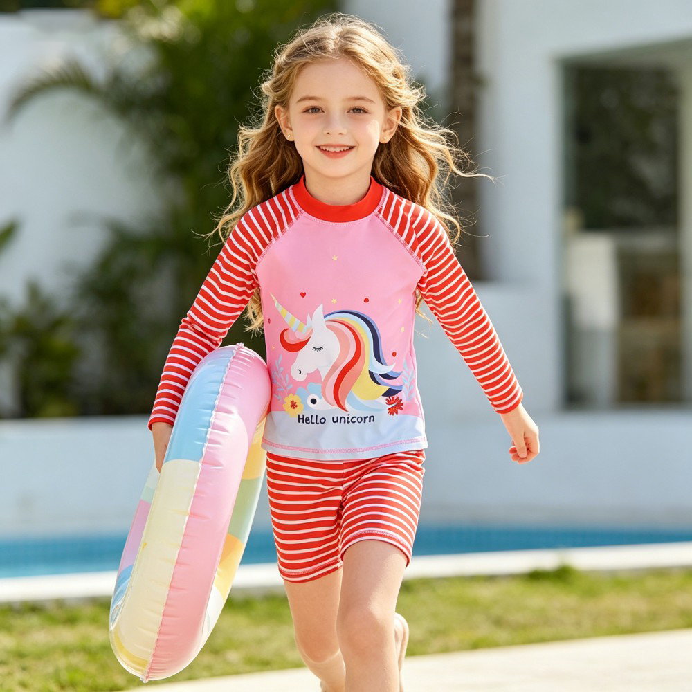 Girls Unicorn Rash Guard Swims – Baby Swimwear Uv Bewertung und Preis