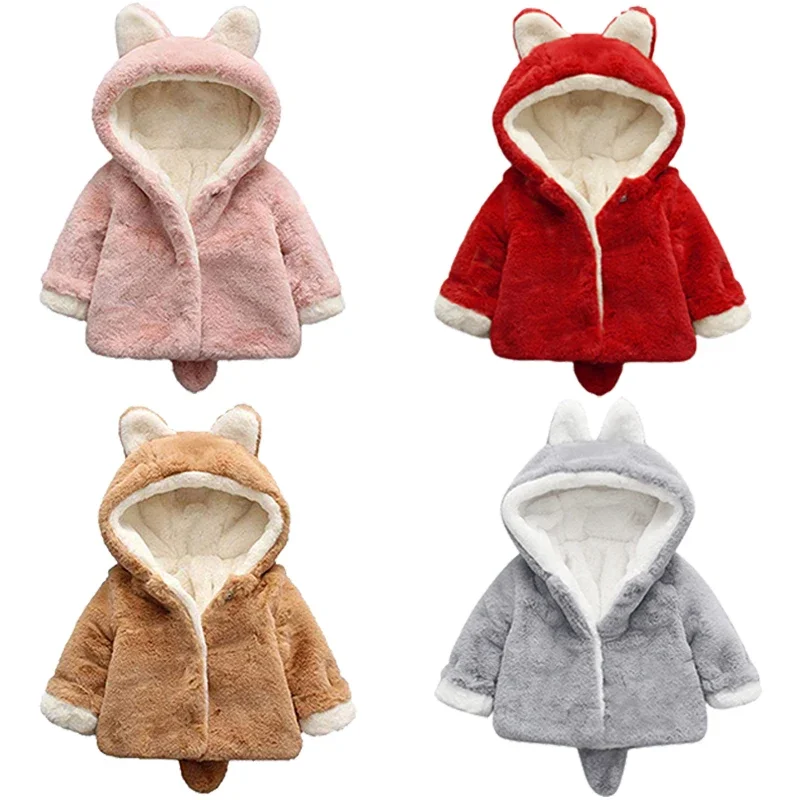 Cute Cat Ears Plush Baby Jacke – Baby Xmas Clothing Bewertung und Preis