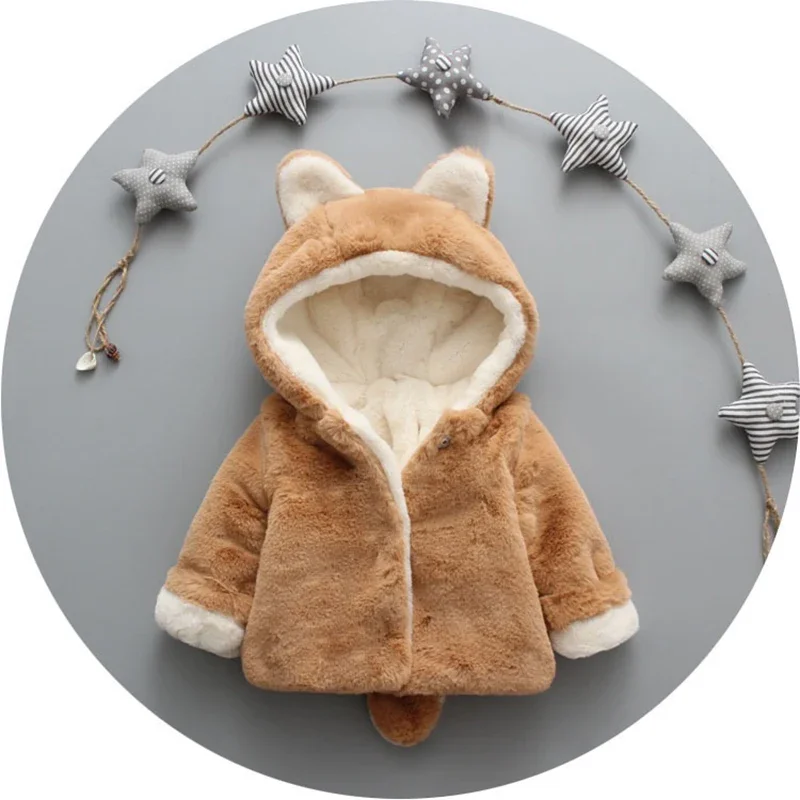 Cute Cat Ears Plush Baby Jacke – Baby Xmas Clothing Bewertung und Preis